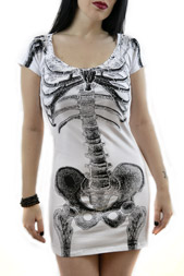 Kreepsville666 Black Skeleton Tunic Dress