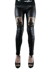 Lace Leatherlook Leggings