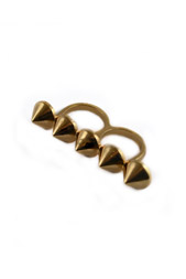 Golden Rivets Double Ring