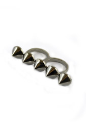 Silver Rivets Double Ring
