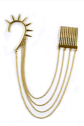 Earcuff with chains and Comb