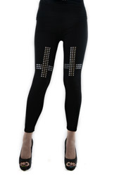 Studded Cross Black Leggings