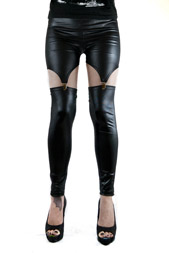 Leatherlook Garter Leggings